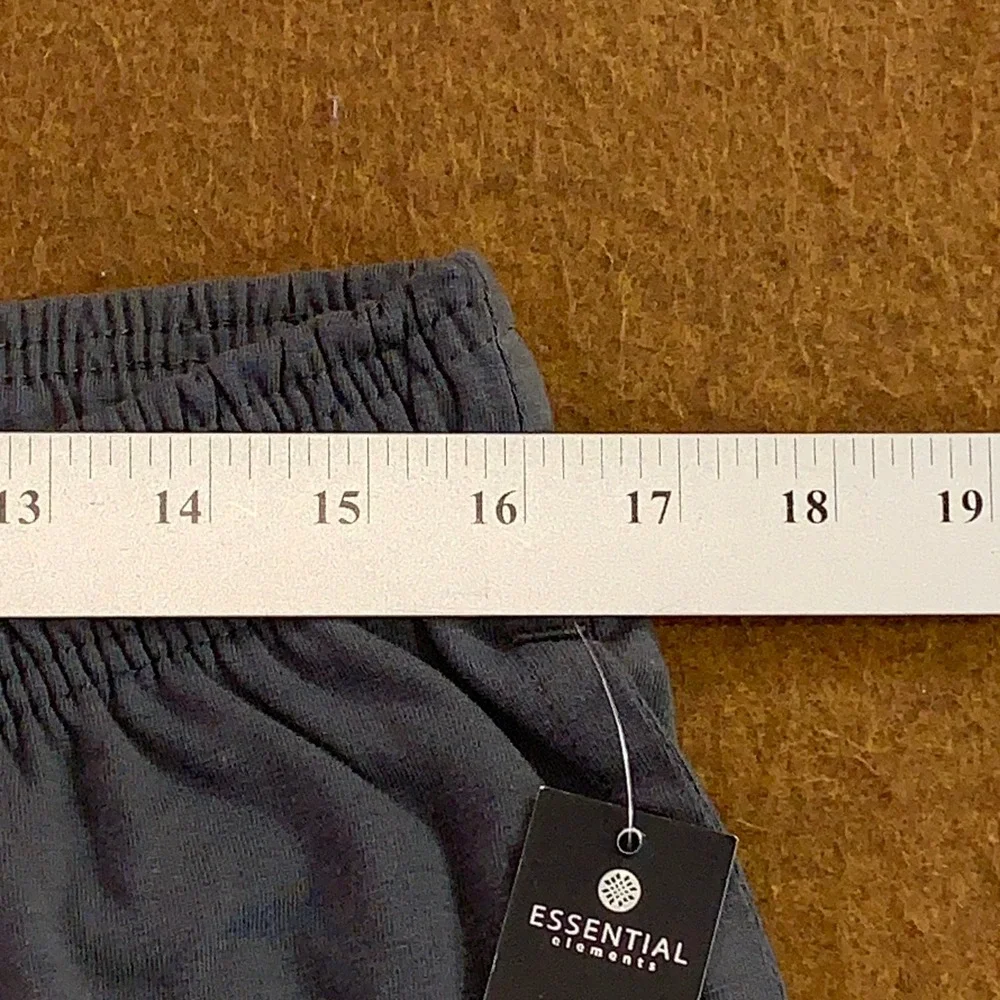 Essential Elements Mens Large Gray Cotton Jersey Knit Jogger Pajama Pants NWT
